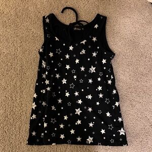 Twinkling Stars Kids Tank Top - Black